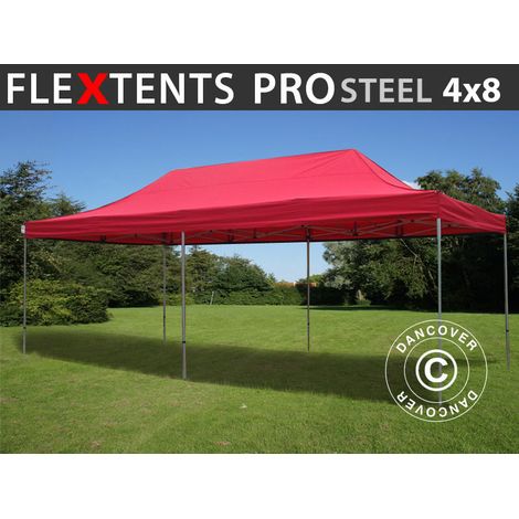 Pop up gazebo FleXtents PRO Steel 4x8 m Red