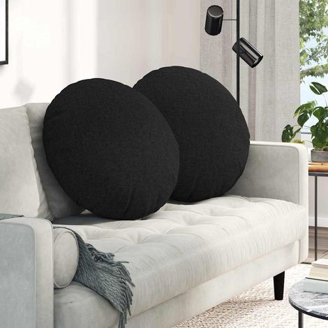 Sitzkissen 2 pcs Schwarz Ø80 x 29 cm Stoff