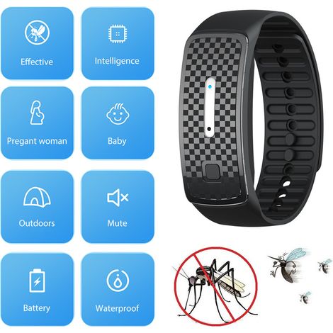 Bracelet Répulsif Ultrason Anti-Moustiques - Portable et Rechargeable pour Extérieur (1/5)