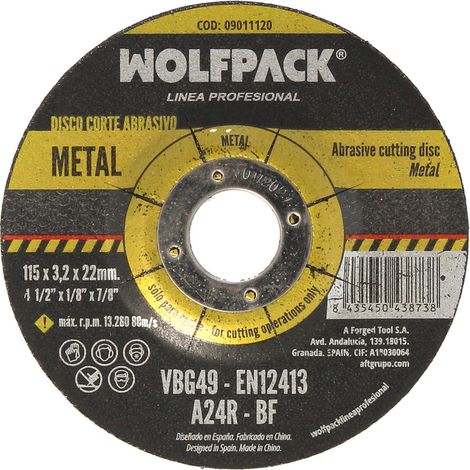 Disco da taglio abrasivo in metallo 115x3,2x22 mm.