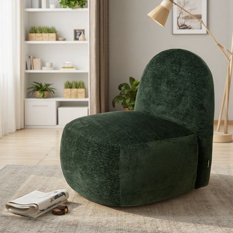 Modern Chenille Upholstered Lounge Chair (1/4)