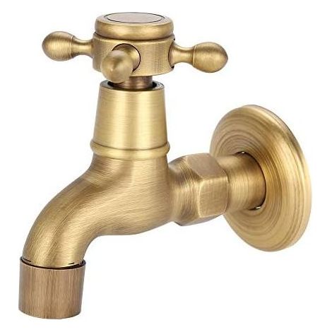 Vintage-Wandarmatur aus massivem Messing für Kaltwasser, geeignet für Küche, Bad, Waschbecken, Schwimmbad usw. (Kurzversion) (1/5)