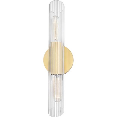 Cecily Petite applique murale à 2 lumières en laiton, verre
