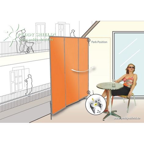 3er Paravent 170 x 210 cm – Farbe terracotta (1/4)