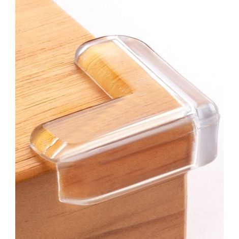 Paquete de 8 protectores de esquinas de silicona transparente. Protegen los bordes de la mesa y las esquinas afiladas. Adhesivo preaplicado para una fácil instalación. (1/5)