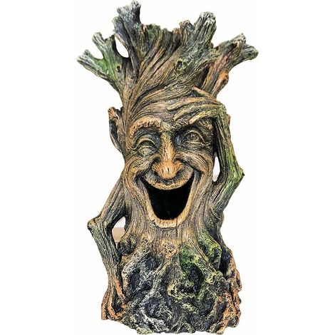 Statue de décoration en bois réaliste pour aquarium - Les poissons peuvent nager à travers le trou du tronc (1/5)