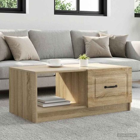 vidaXL Coffee Table Sonoma Oak 90 x 50 x 37 cm Engineered Wood (1/5)