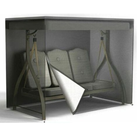 Housse pour balancelle de terrasse, protection des meubles d'extérieur avec design coupe-vent sécurisé avec accès à fermeture éclair pour sièges de jardin (140x 66 x 91 cm) (1/4)