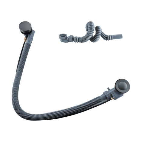 FugaFlow Eccelente Acces Combiné de vidage de baignoire - commande rotative - version allongée - gunmetal