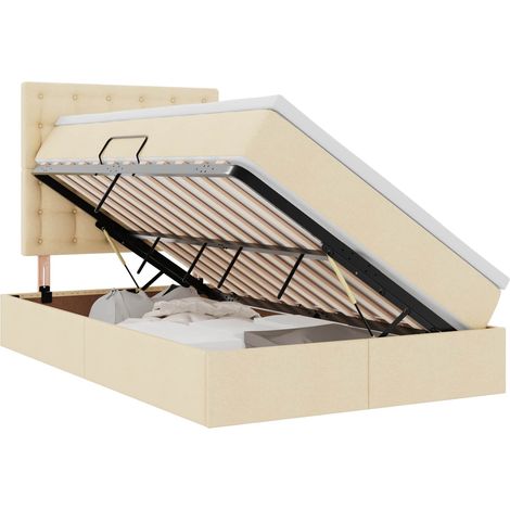 Maison Exclusive - Letto con contenitore LED e materasso Crema 120 x 190 cm