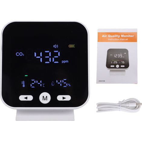 Eosnow Détecteur de CO2 Portable, affichage de la température et de l'humidité, testeur de qualité de l'air 3 en 1, pour voyage, maison, hôtel (1/5)