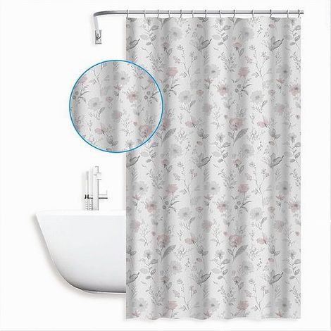Cleafe - Tenda Per Doccia Vasca Da Bagno Design Primaverile 180x200cm Con 12 Anelli 87595 - (1/2)