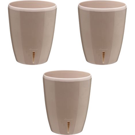 Set di 3 vasi per orchidee con riserva d'acqua - Orchidea sabbia 2 litri