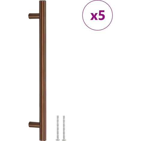 vidaXL Tiradores para armarios 5 uds acero inoxidable bronce 192 mm (1/2)