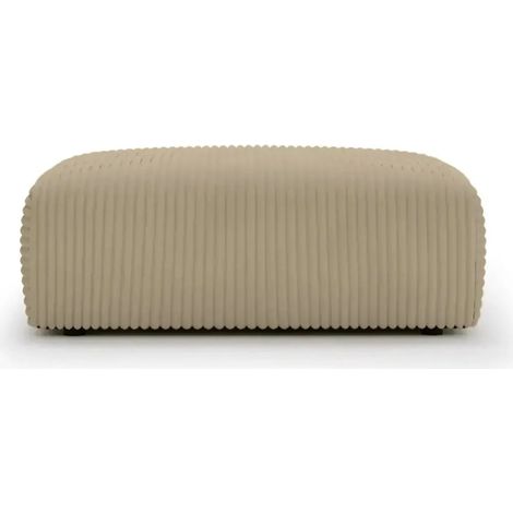 MILA - Pouf en velours côtelé Café 110x72x40 cm