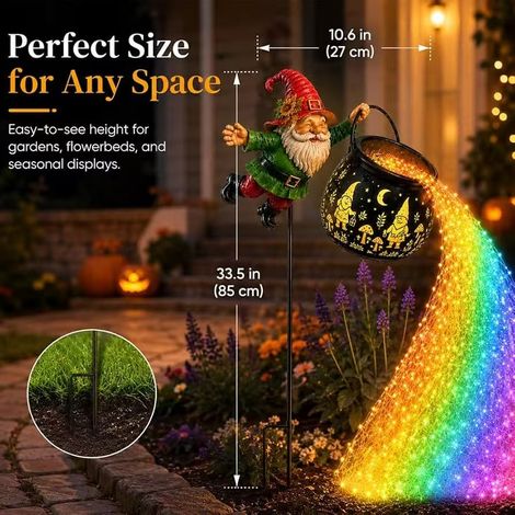 Magical Flying Gnome Cauldron Solar Garden Light Bubble Santa Claus - Bubble Santa Claus Jar Packaging