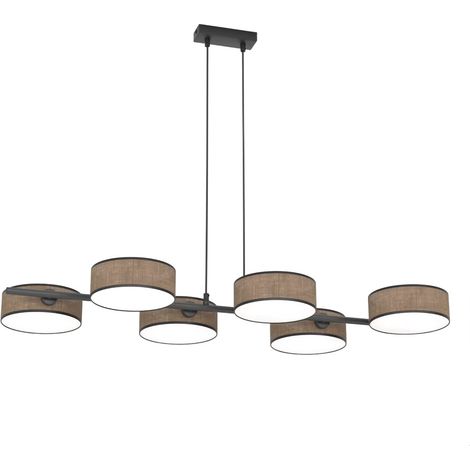 Lampadario elegante DRUMZ Emibig marrone/nero 6xE14 tondi (1/5)