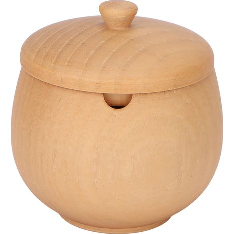 Pot à épices en bois de jujubier acide, style japonais, couvercle rabattable classique, anti-poussière et sûr, pour cuisine (1/5)