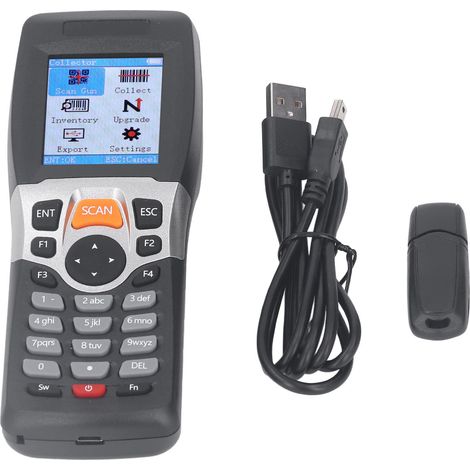 Lecteur de codes-barres 1D, 2,4 GHz, écran couleur 2,2 pouces, lecteur de codes QR sans fil portable pour la vérification des doublons et l'inventaire (1/5)