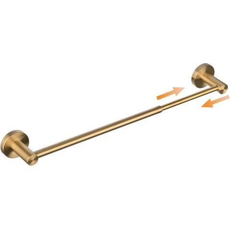 Verstellbarer, wandmontierter Handtuchhalter 40–66 cm, elegantes Design in gebürstetem Gold, Edelstahl SUS304, ideal fürs Badezimmer (1/5)