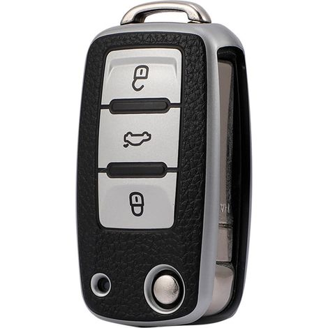 Coque De Télécommande Pour Voiture - Cuir PU - Compatible Passat B5 B6 B7 Bora Golf 4 - 4 Couleurs - 1 Pièce (1/5)