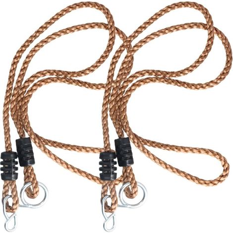 Corde Balancoire, 2pcs 1.8M Cordes Extension pour Balançoire, Sangles de Cordes d'arbre d'Oscillation de Hamac avec Un Mousqueton, Sangles de Suspension pour Camping, Aire de Jeux (1/5)