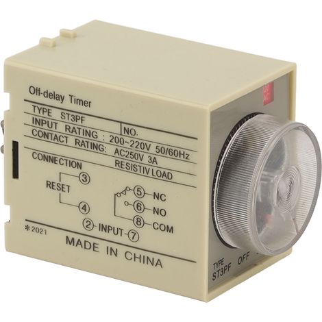 Zeitrelais mit einstellbarer Ausschaltverzögerung, AC 200–220 V, ST3PF, Zubehörteil 10S (1/5)