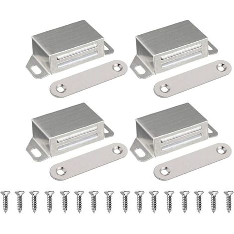 4 loqueteaux magnétiques pour porte d'armoire - Aimants de porte - En acier inoxydable - 10 kg (1/5)