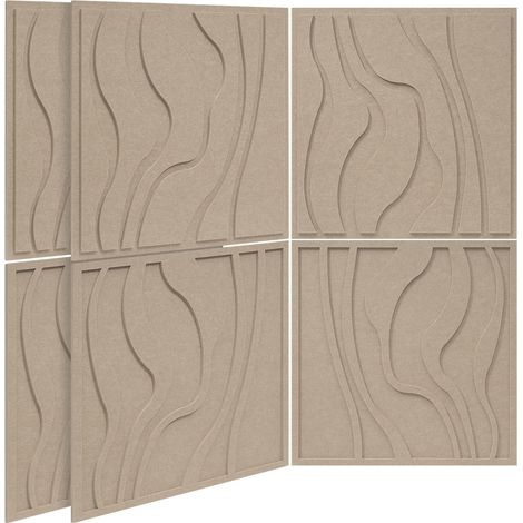 Lot de 12 pièces. Panneaux insonorisants 30 x 30 cm – Camel foncé. Panneaux décoratifs insonorisants autocollants. Idéaux pour studios d'enregistrement, bureaux et salles de cinéma privées.  Camel. (1/5)