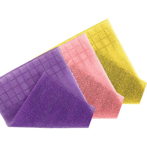 Éponge De Bain Africaine - Éponge Nettoyante Exfoliante En Nylon - Pour Corps Et Dos - 3 Pièces (1/5)