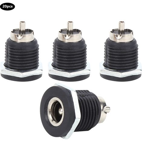 Lot de 20 connecteurs femelles d'alimentation pour montage sur panneau DC-022D 5A (1/5)