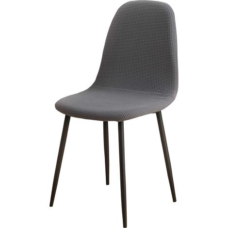 Set of 1/4/6 modern and retro jacquard high-back dining chair covers for dining room, kitchen, living room, bar, cafe, coffee shop (grey, 1 set) (1/5)