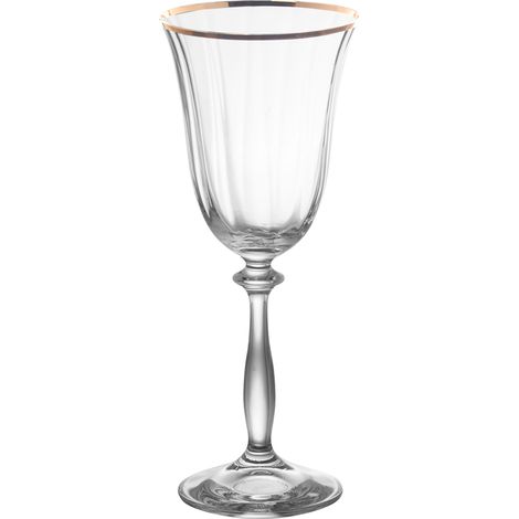 Table Passion - Boîte de 6 verres à pied Angela filet or 25 cl