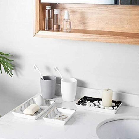 Plateau à bijoux, assiette à bijoux en céramique effet marbre, bol à bijoux (1/5)