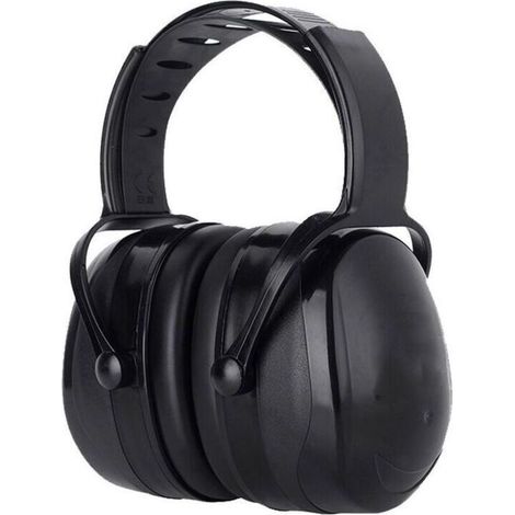 Cuffie antirumore regolabili e comode per adulti con attenuazione SNR di 38 dB, ideali per ambienti rumorosi o stressanti - Nere (1/5)