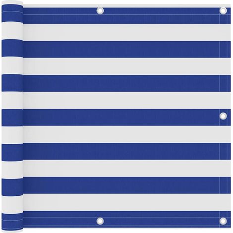 Brise vue pour balcon - Brise vent Écran de jardin Blanc et bleu 90x500 cm Tissu Oxford BV565962 - BonneVie (1/5)