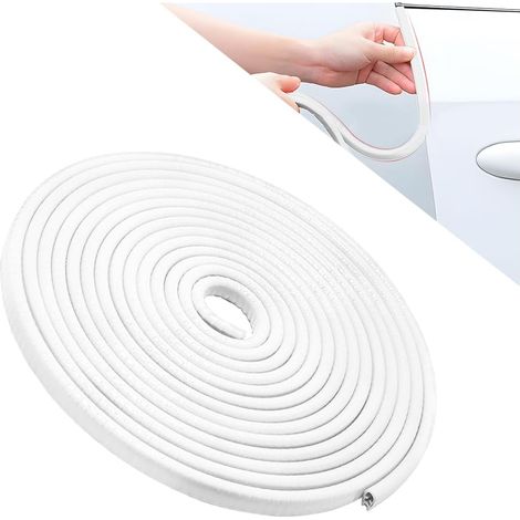 Protection Portiere Voiture, Joint Caoutchouc de Protection Automobile, Protecteurs de Bords en Aluminium pour Portes de Voiture, Universel Accessoires d'extérieur de Véhicule (Blanc/10M) (1/5)