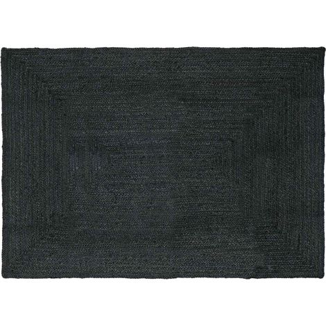 Tapis de surface Rectangulaire Gris foncé 160 x 230 cm Jute vidaXL