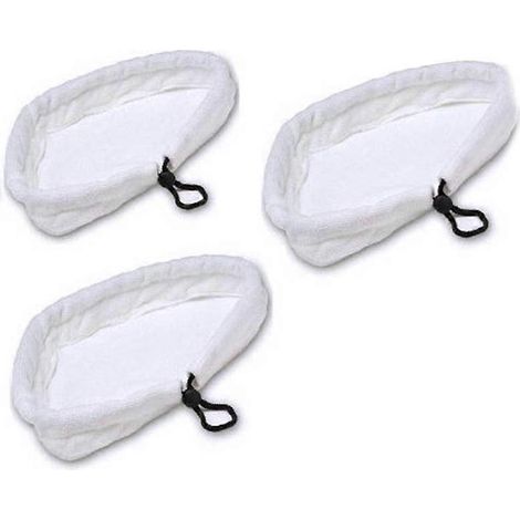 3-teiliges Set superabsorbierender Mikrofasertücher, waschbare, weiße Dampfreiniger-Pads für Wischmopps und Bodenwischer (1/5)