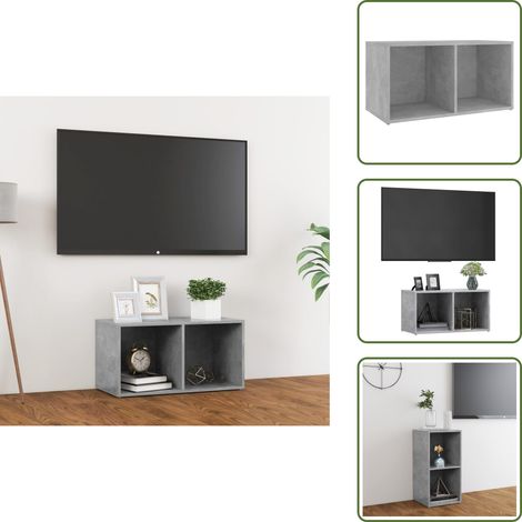 Meuble TV gris béton 72x35x36,5 cm bois d’ingénierie - Meuble Tv - Meuble Téléviseur - Support Tv - Étagère Murale - Rangement Media (1/5)