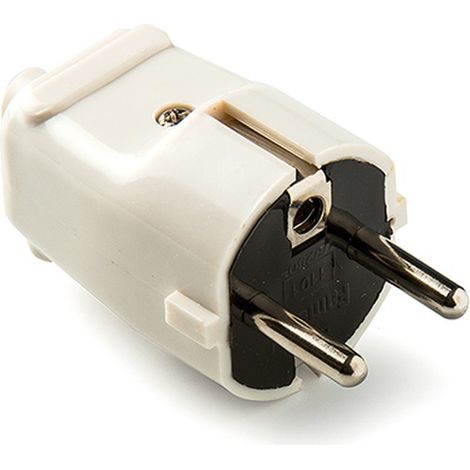 Clavija enchufe PVC DUOLEC aérea. Color blanco - talla