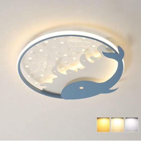 28W 40cm LED Dolphin Ceiling Light with 3 Lighting Modes for Children's Room, Living Room, or Office (1/5)
