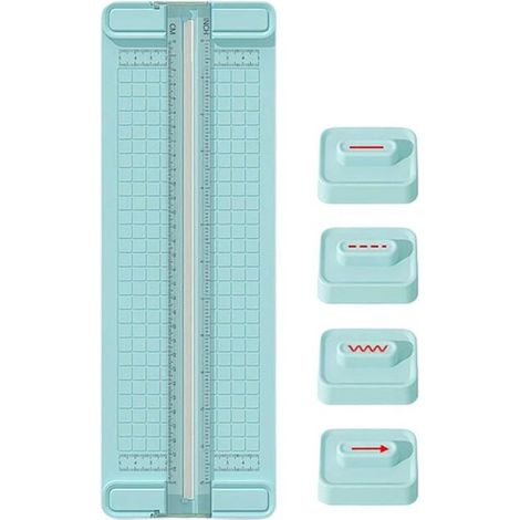 Coupe-papier - 4 en 1 - Coupe-papier bidirectionnel - ABS - Coupe-papier cadeau - Coupe coulissante - Portable - Pour papier d'emballage, papier cadeau, décorations de Noël et cartes faites à la main (1/5)