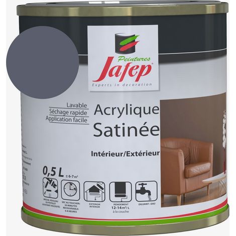 Peinture acrylique satinée gris ardoise Jafep  0,5l