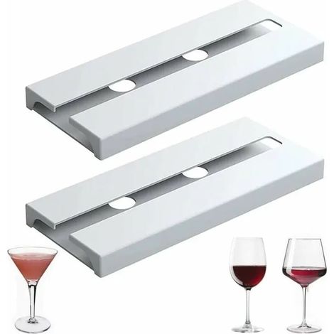 (Blanc, 2)25.3112cm porte-verre à vin suspendu - Pas de perçage nécessaire, grande capacité, porte-verre à vin suspendu pour le ba (1/4)