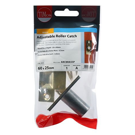 TIMCO Adjustable Roller Catch Electro Brass - 39 x 59
