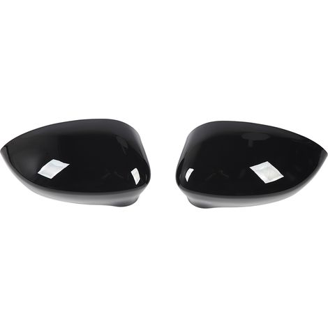 Eosnow 2 PCs Türseite Rückspiegel -Abdeckungskappe nach rechts Flügel Ersatz für Fiat 500 2007 bis 2020 Glanzschwarz