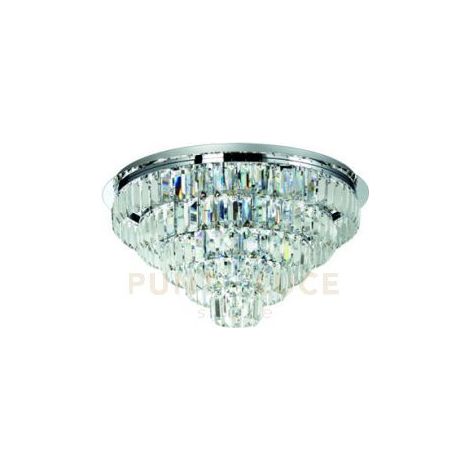 PLAFONIERA CASTLE 12 LUCI ATTACCO G9 MEDIA SILVER D.60CM