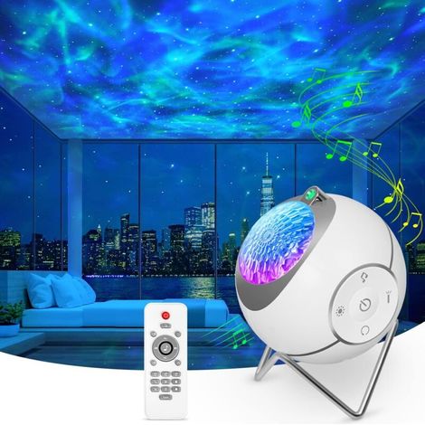 Projecteur Ciel Etoile, Projecteur Galaxie Ciel Etoile Plafond Planetarium Projecteur Lampe Veilleuse Enfant avec Rotation de 360°,Blanc