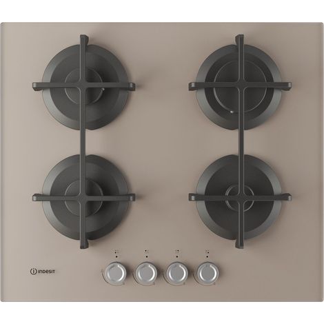 Indesit ING 61T/TD 1 piano gas vetro tortora 60cm 4 fuochi griglie in ghisa lavabili in lavastoviglie. Colore del prodotto: Beige, Posizionamento dell'apparecchio: Da incasso, Dimensio... - ING61T/TD1